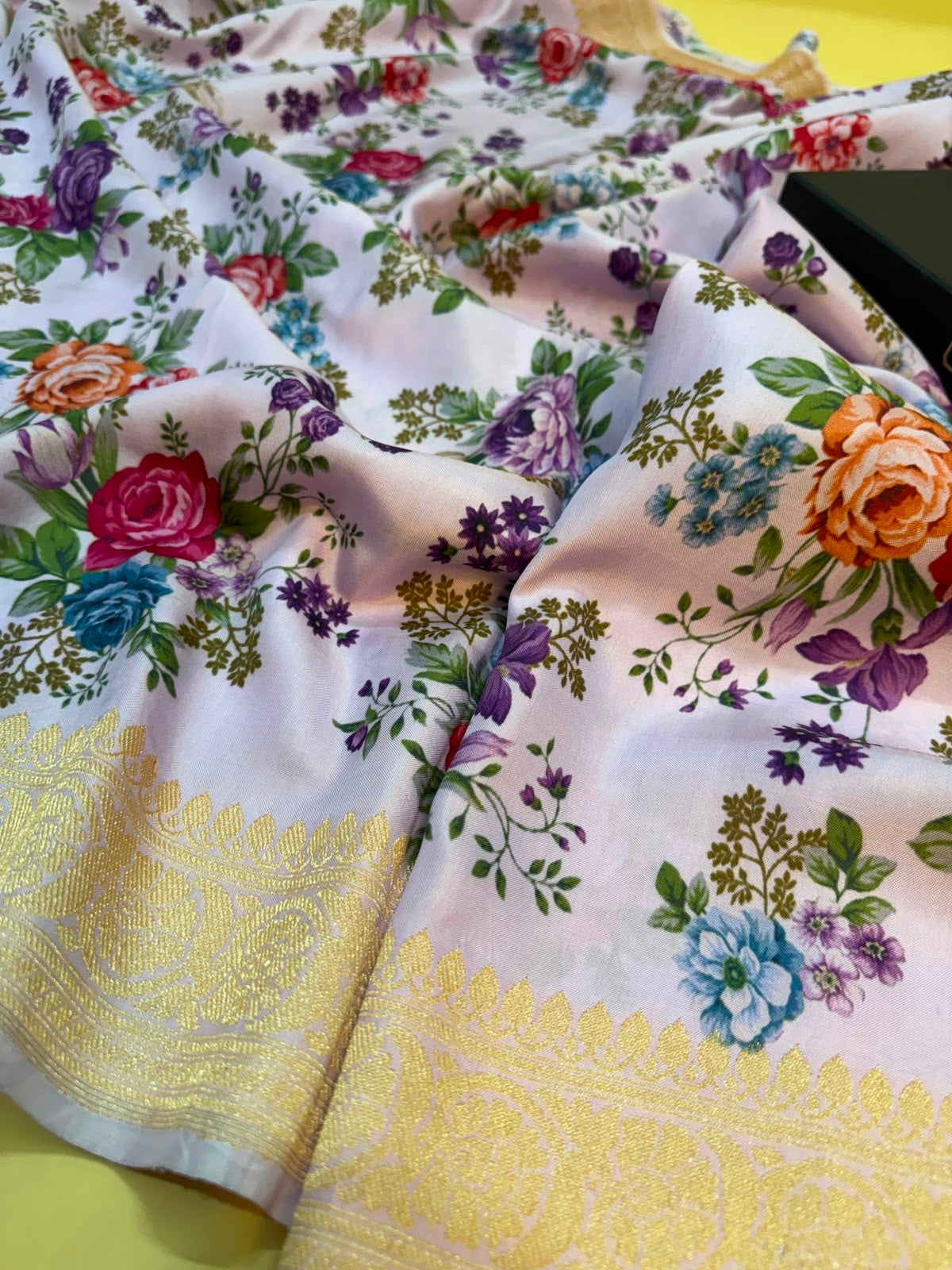 Ektara Mashru Silk Floral Print Saree