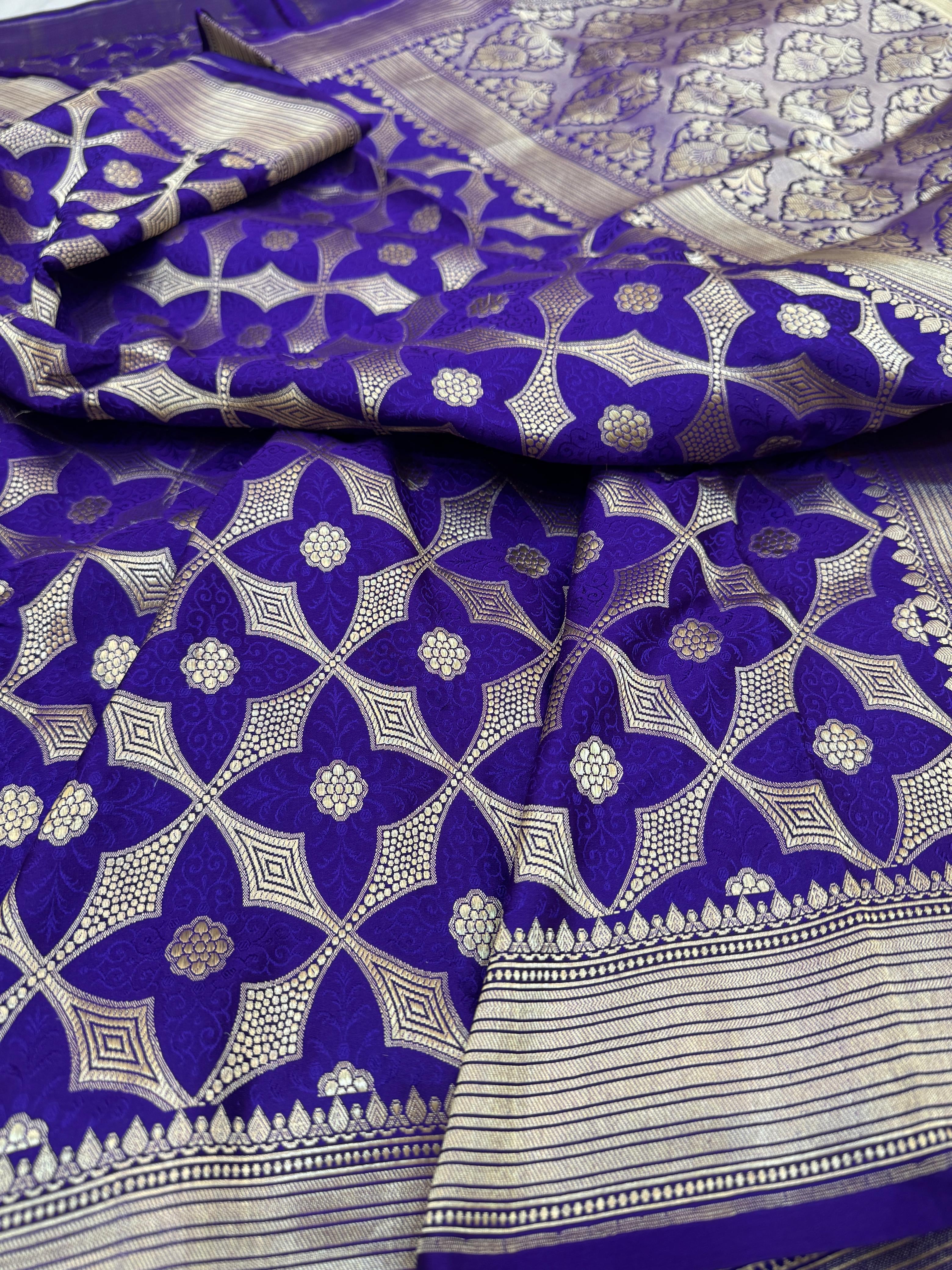 Pure Banarasi Satin Silk Double Tanchoi Saree