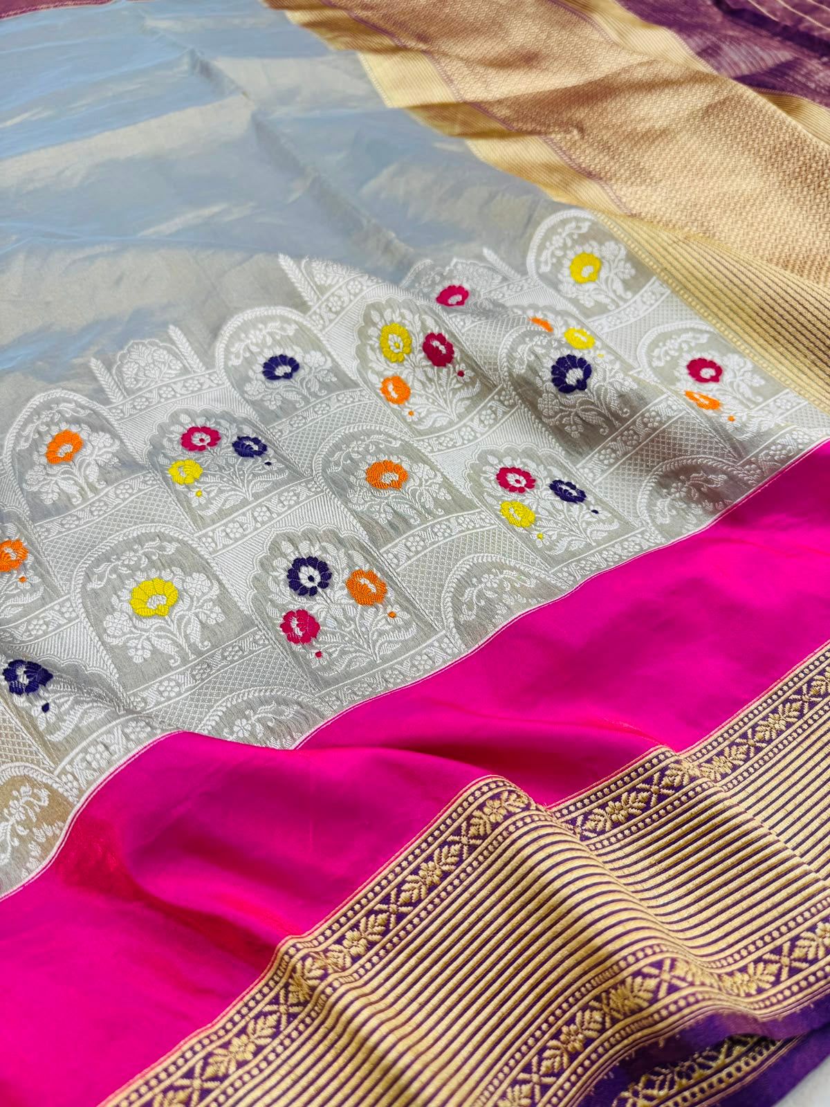 Tissue Silk Designer Mehrab Skirt Saree