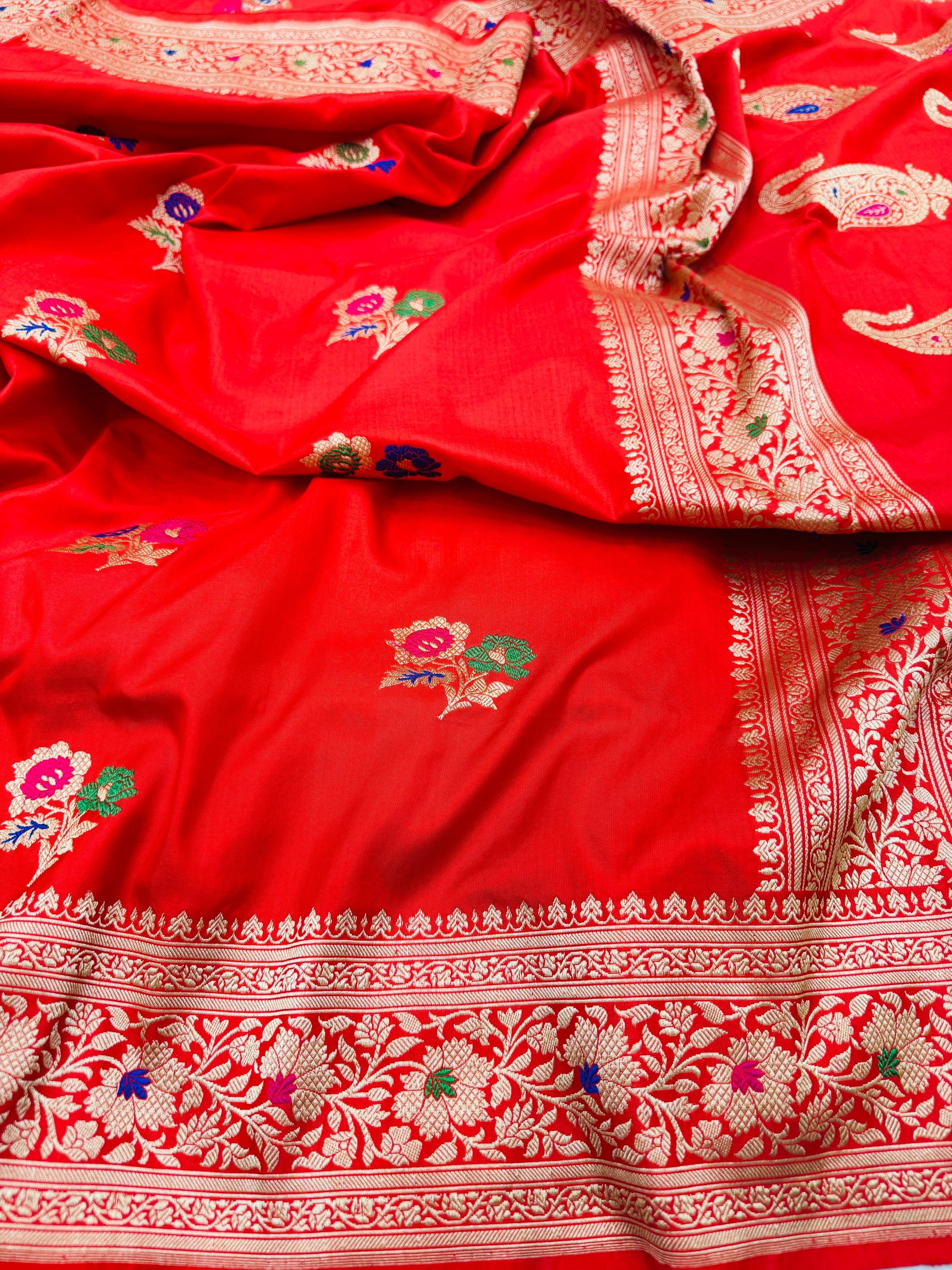 Katan Silk Mina Buta saree
