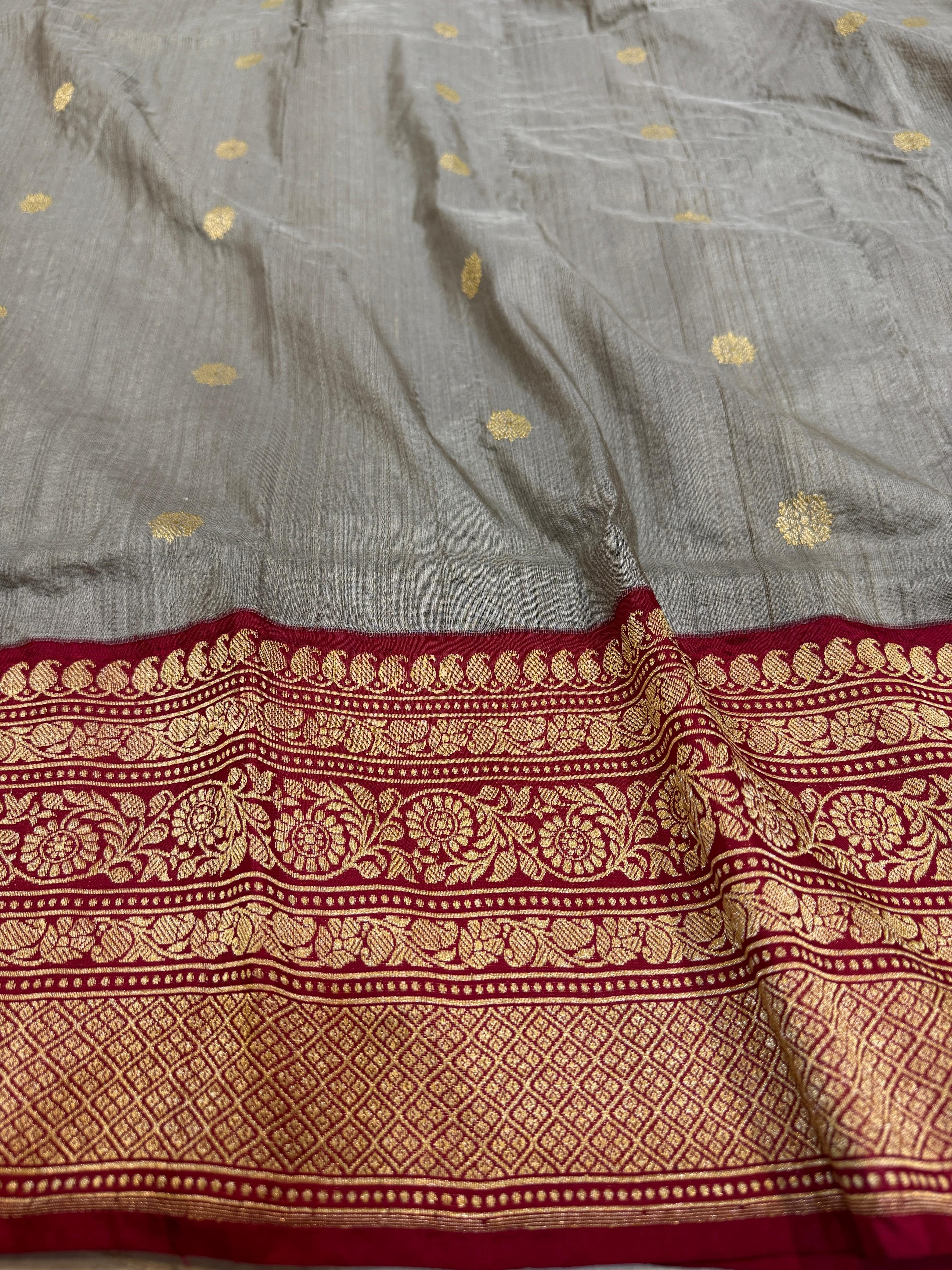 Desi Tasar Silk Contrast Saree