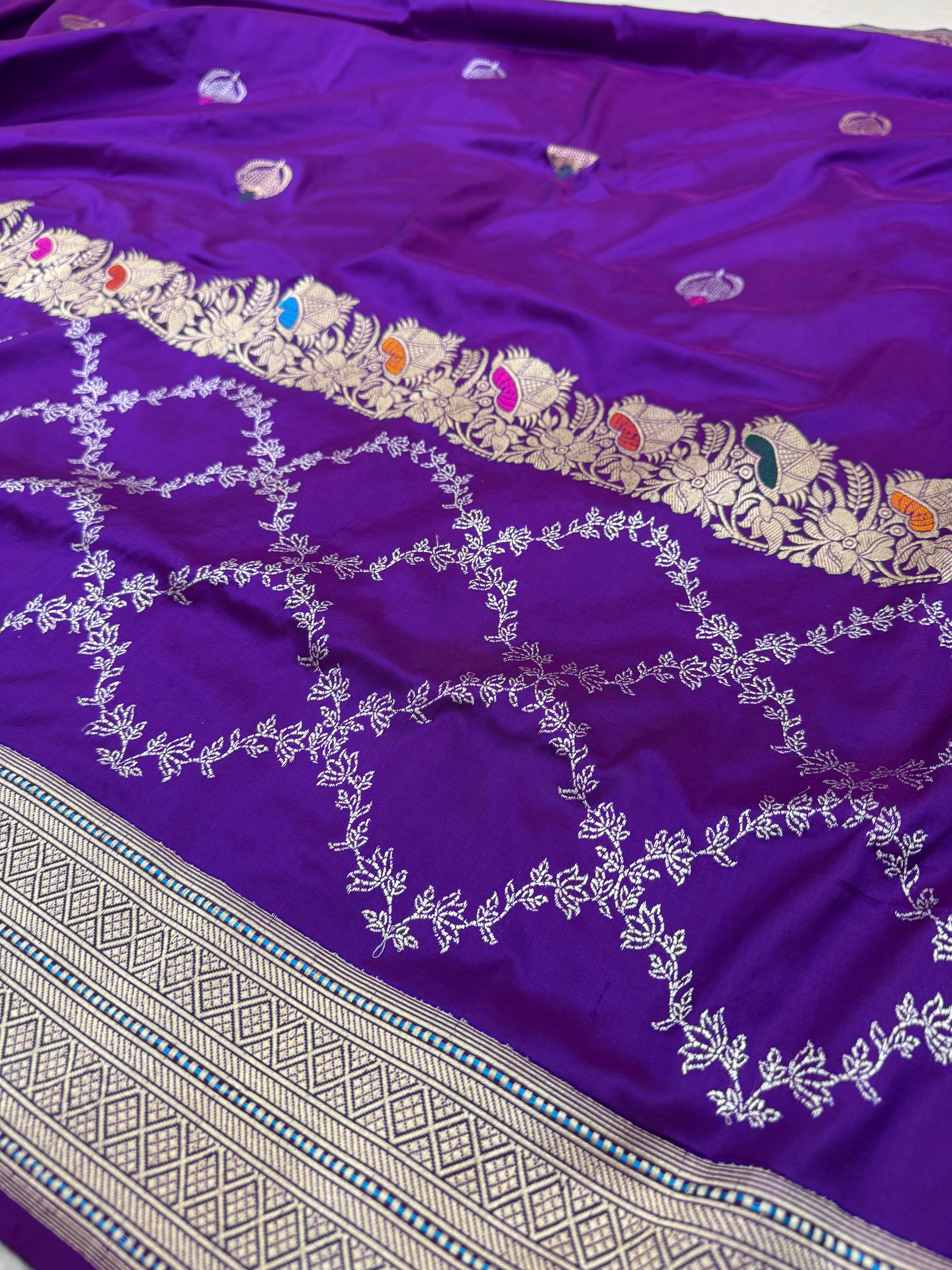 Purple Katan Silk Designer Skirt Sarees