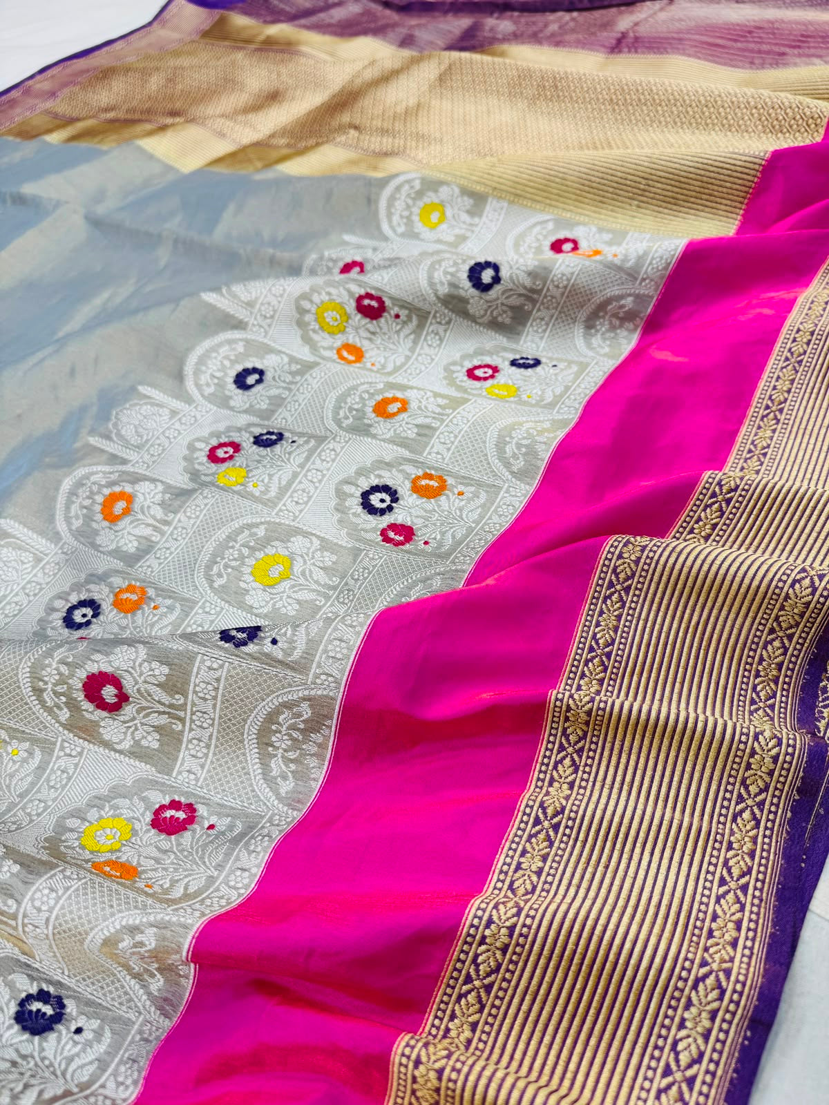 Tissue Silk Designer Mehrab Skirt Saree