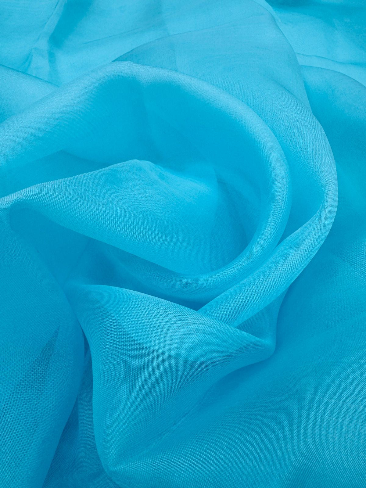 Sky Blue Kora Silk Embroidery Saree