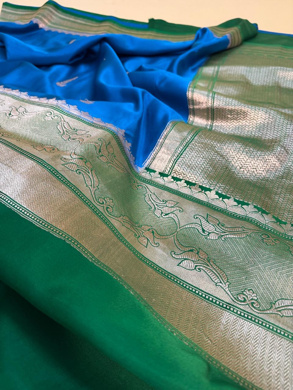 Katan Silk Designer Half n Half Saree
