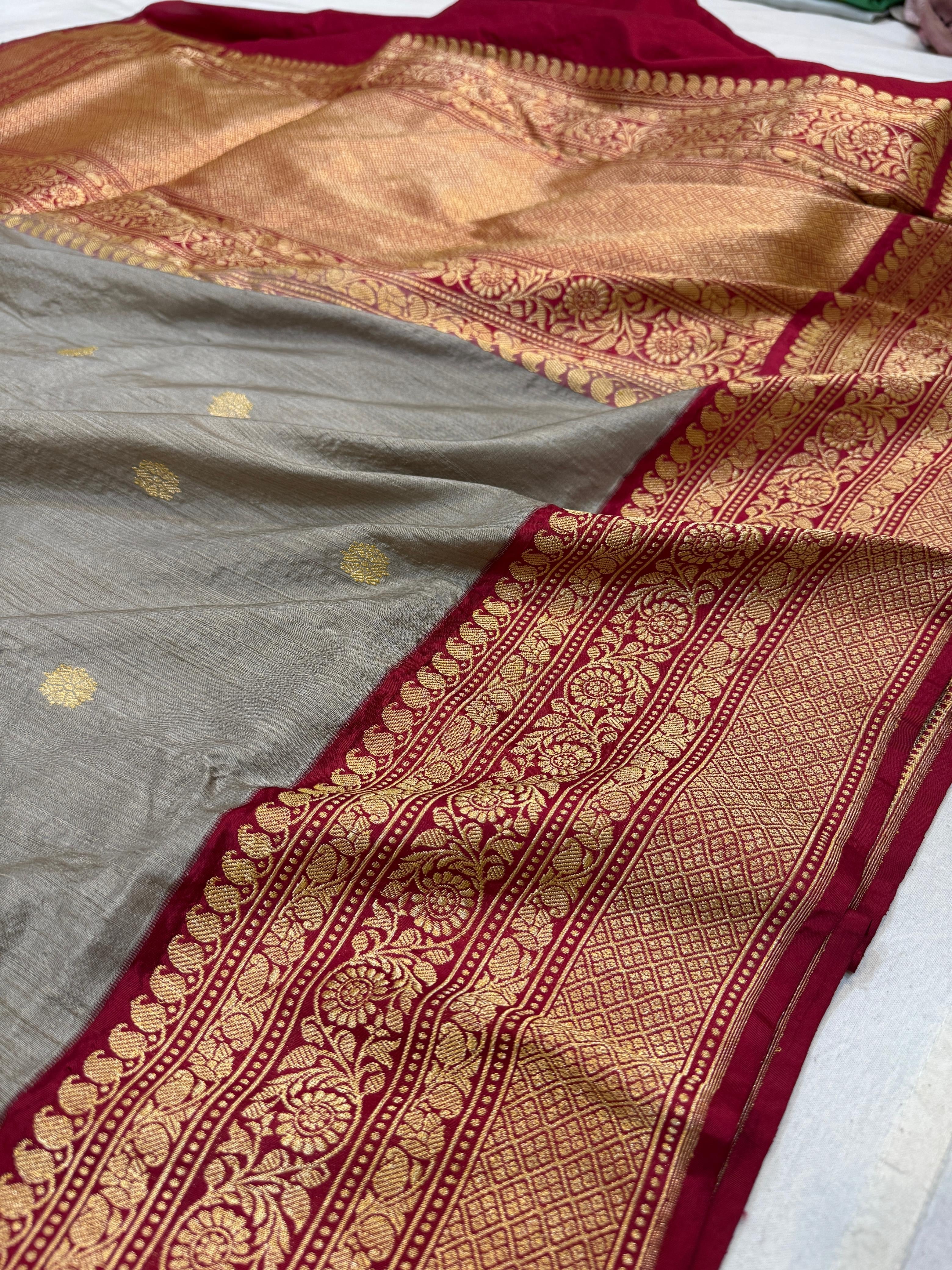 Desi Tasar Silk Contrast Saree