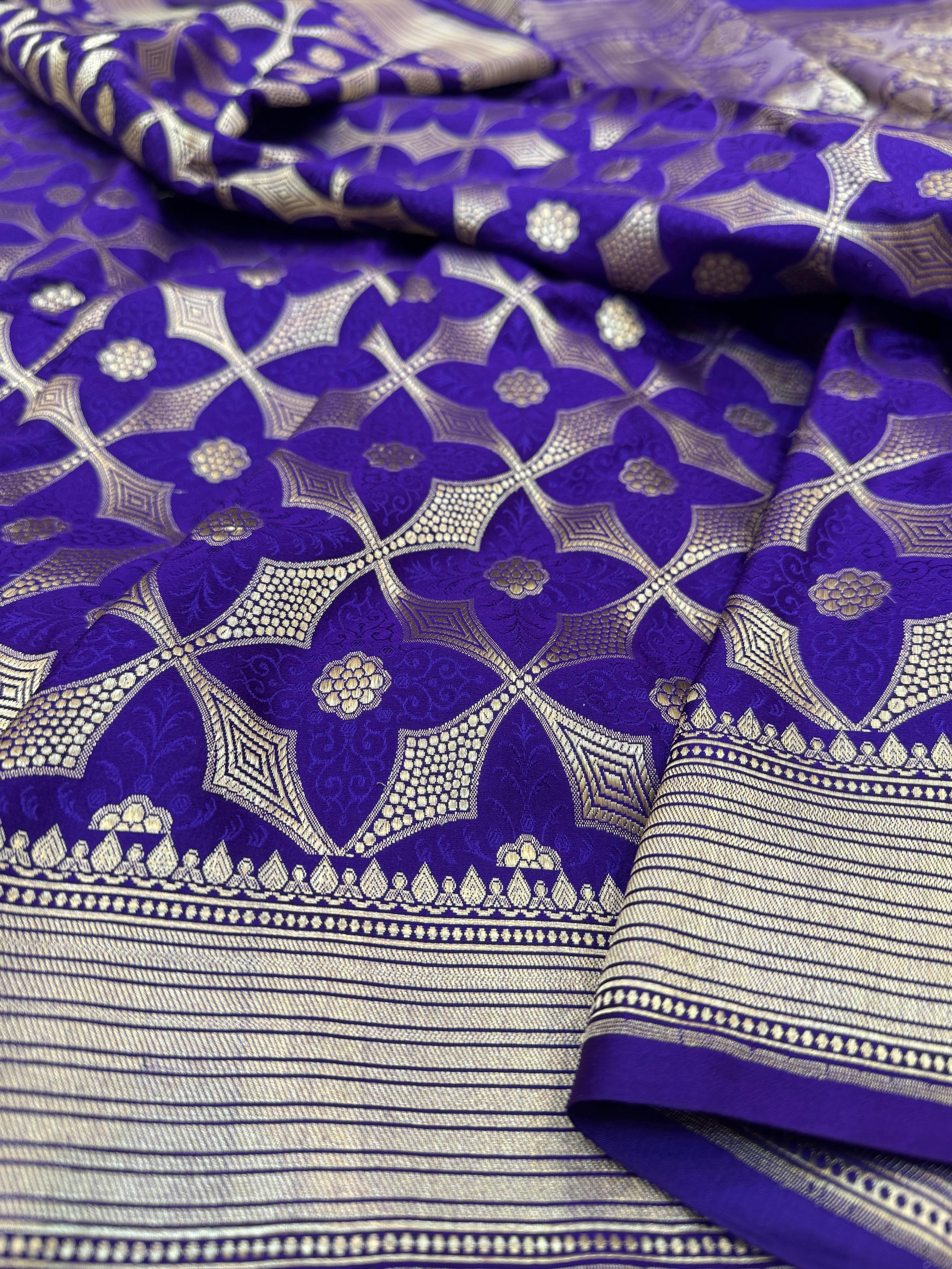 Pure Banarasi Satin Silk Double Tanchoi Saree