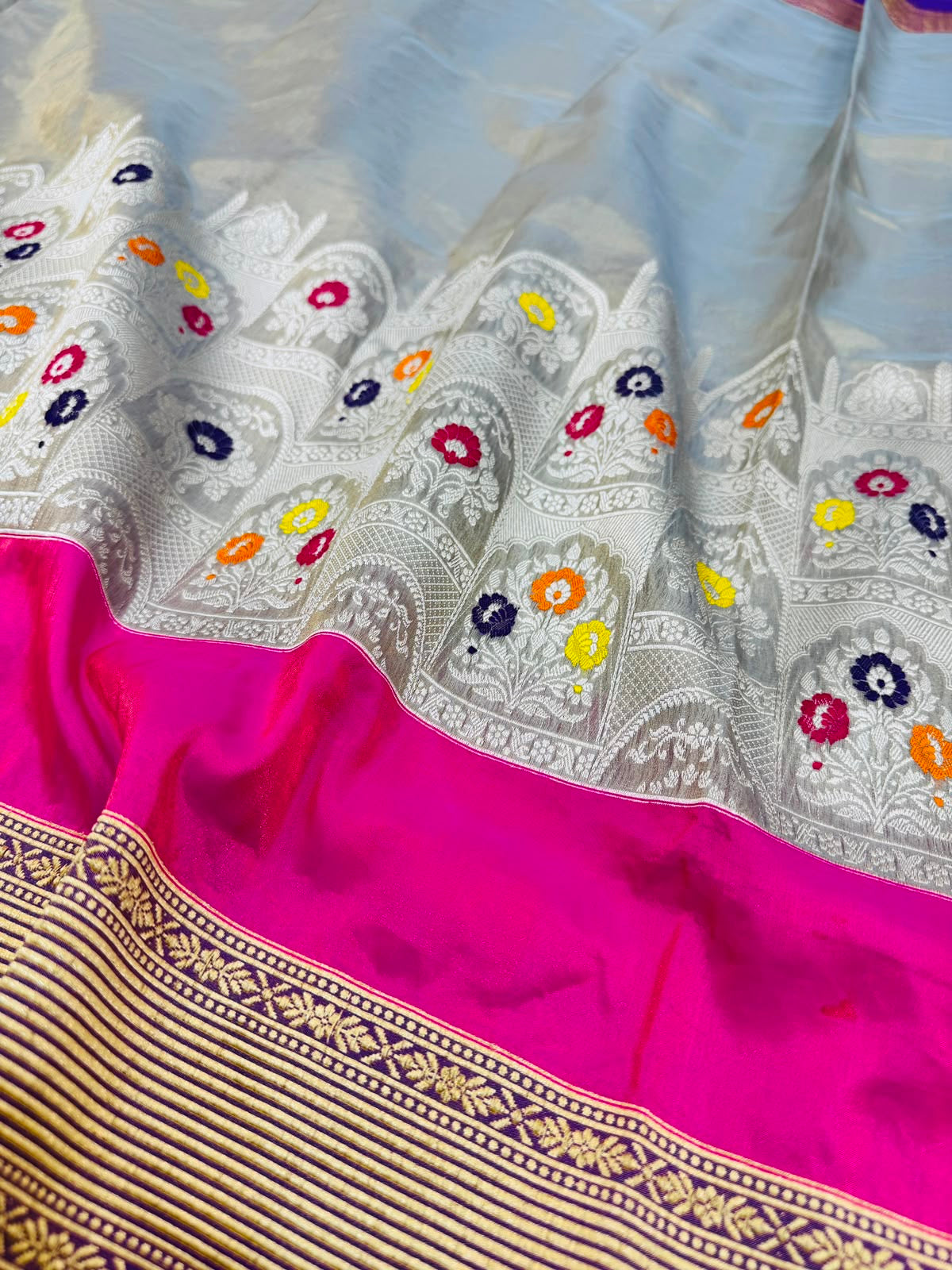 Tissue Silk Designer Mehrab Skirt Saree