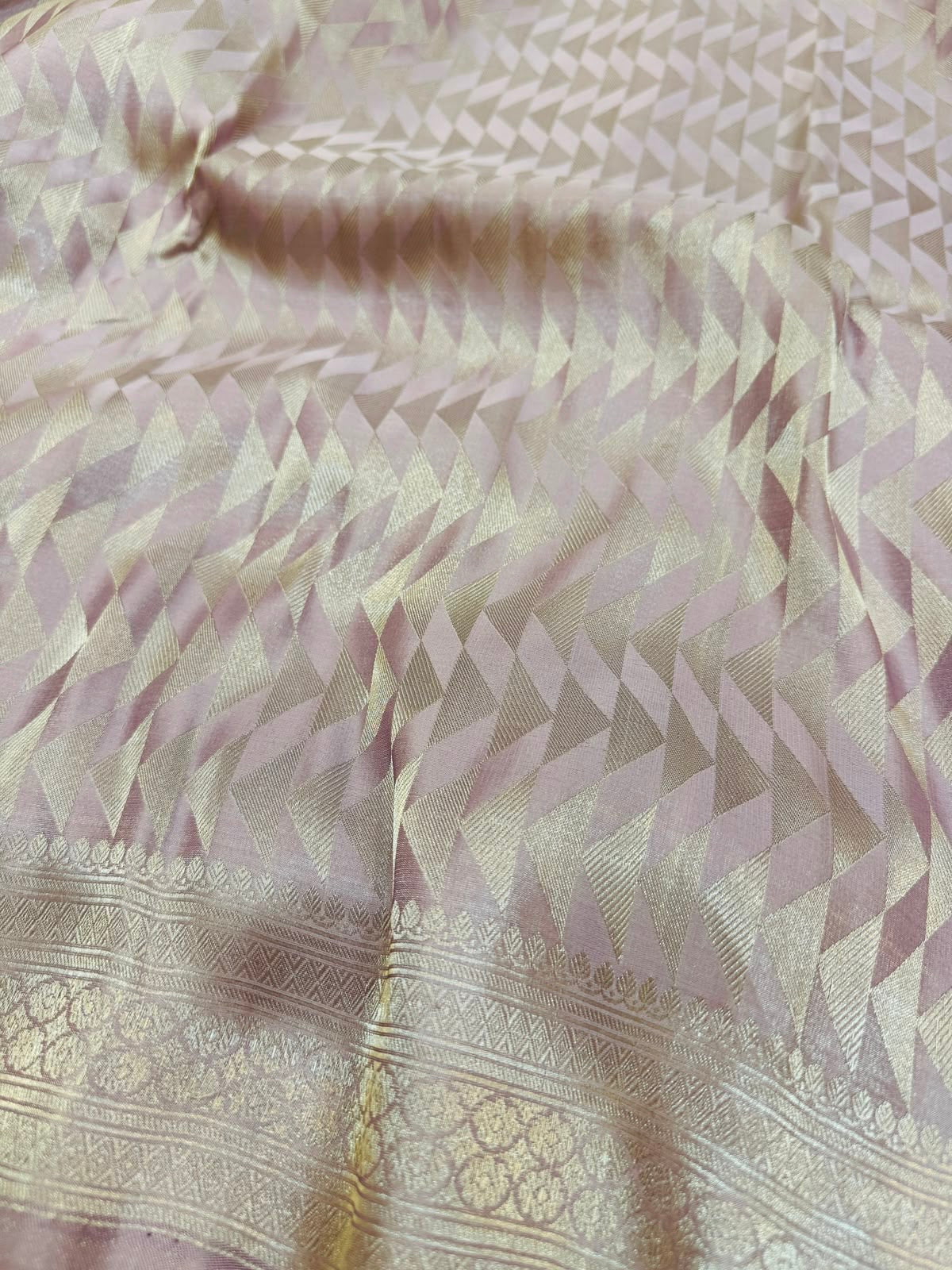 Satin Geometric Pattern Saree