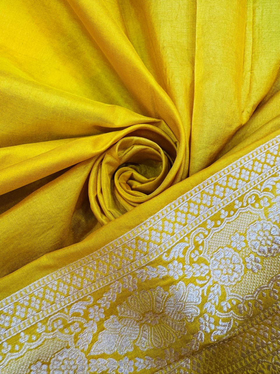 Pure Banarasi Katan Silk Mina Jaal Saree