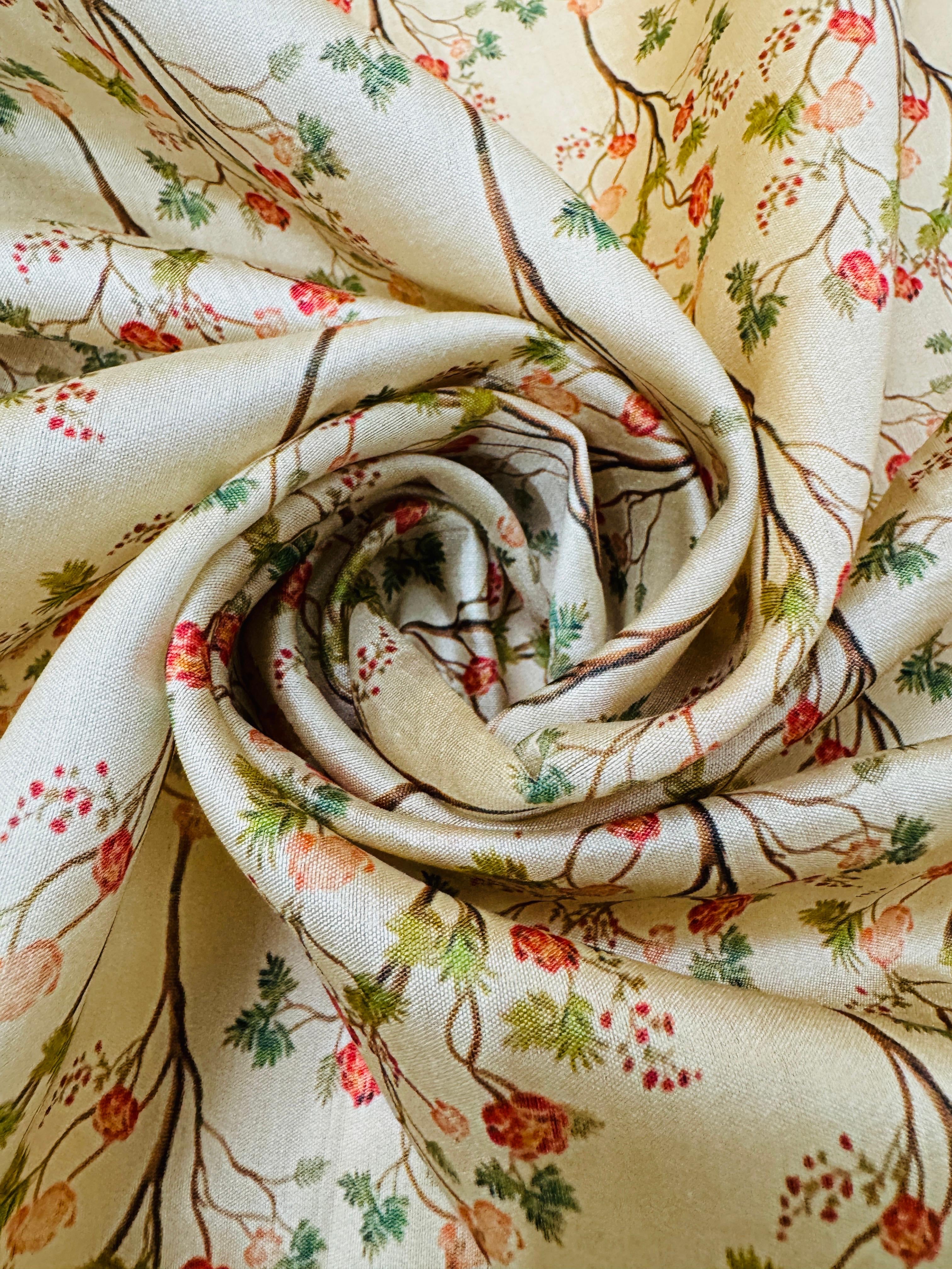 Tissue Brocade Digital Print Saree