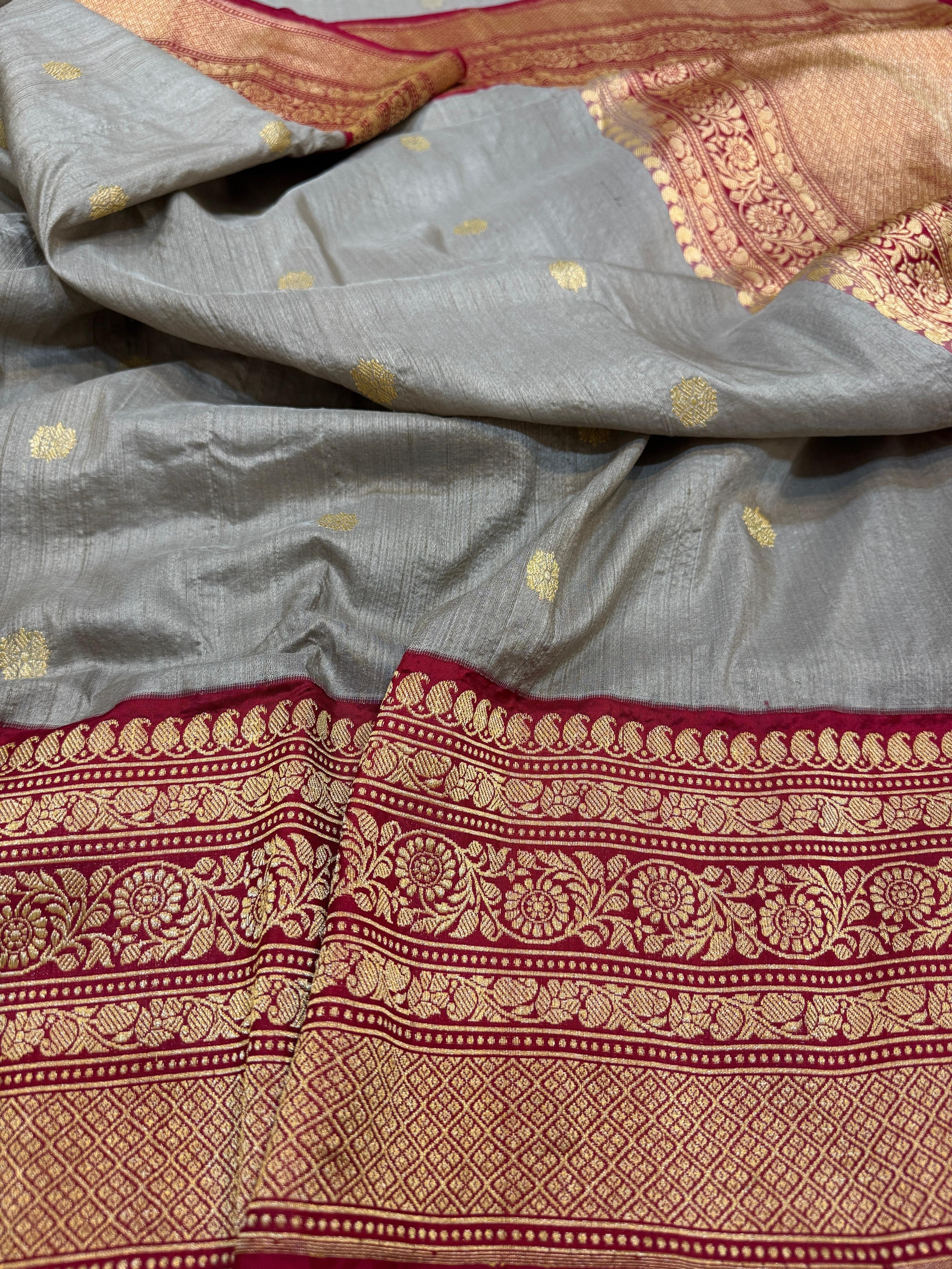 Desi Tasar Silk Contrast Saree