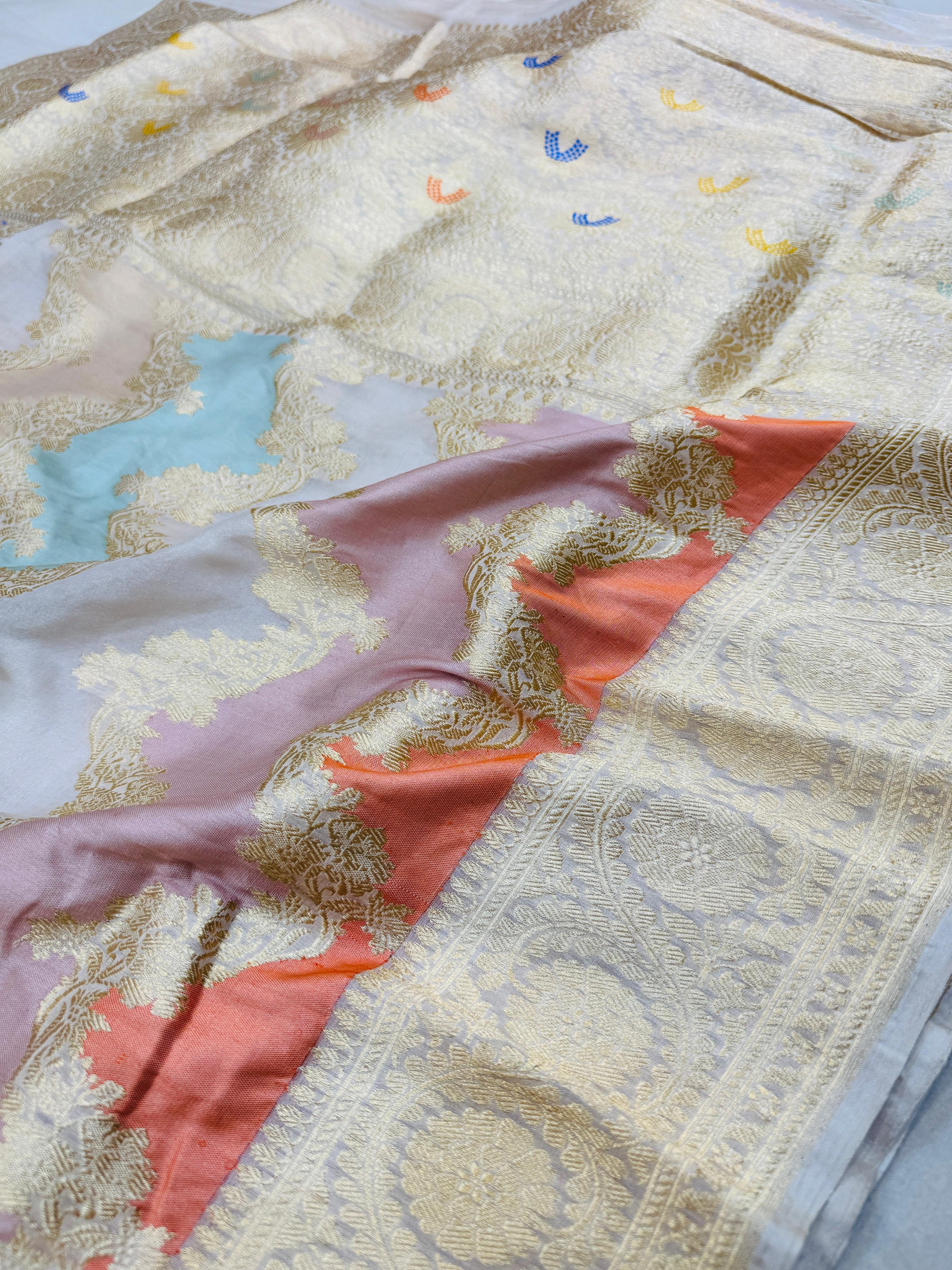 Katan Silk Zigzag Rangkaat Saree
