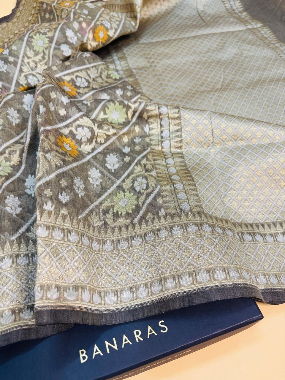 Art Silk Cotton Jamdani Saree